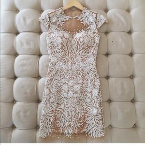 Sherri Hill nude dress with beading